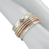 Silver, Brass And Copper Spinner Anxiety Ring