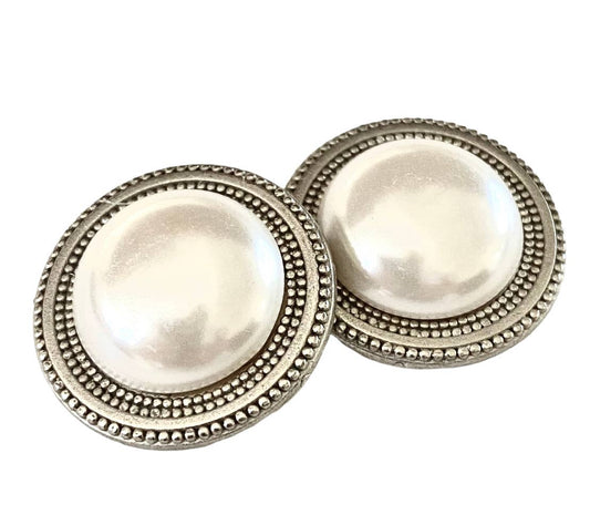 Pearl Low Dome White Magnet Button Pin Set