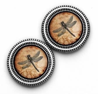 Vintage Dragonfly Magnet Button Pin Set
