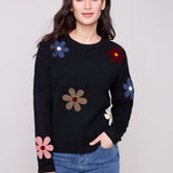 Super Plush Sweater with Boucle Flowers