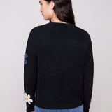 Super Plush Sweater with Boucle Flowers