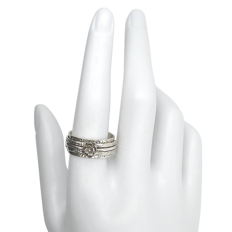 Sterling Silver Rose Spinner Ring - Sugar River Shoppe