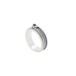 Cognac Amber Spinner Silver Ring - Sugar River Shoppe