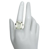 Faceted Prasiolite/Green Amethyst Sterling Silver Ring - Sugar River Shoppe