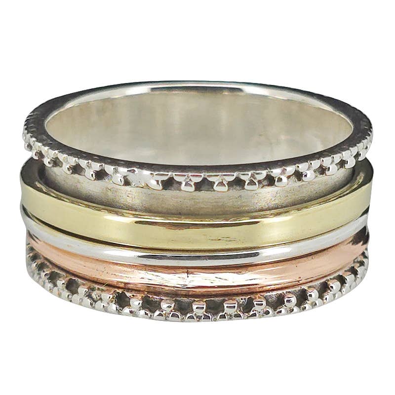 Silver, Brass And Copper Spinner Classic Anxiety Ring - Sugar River Shoppe