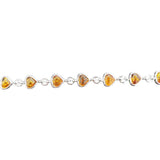 Cognac Amber Sterling Silver Heart Bracelet - Sugar River Shoppe