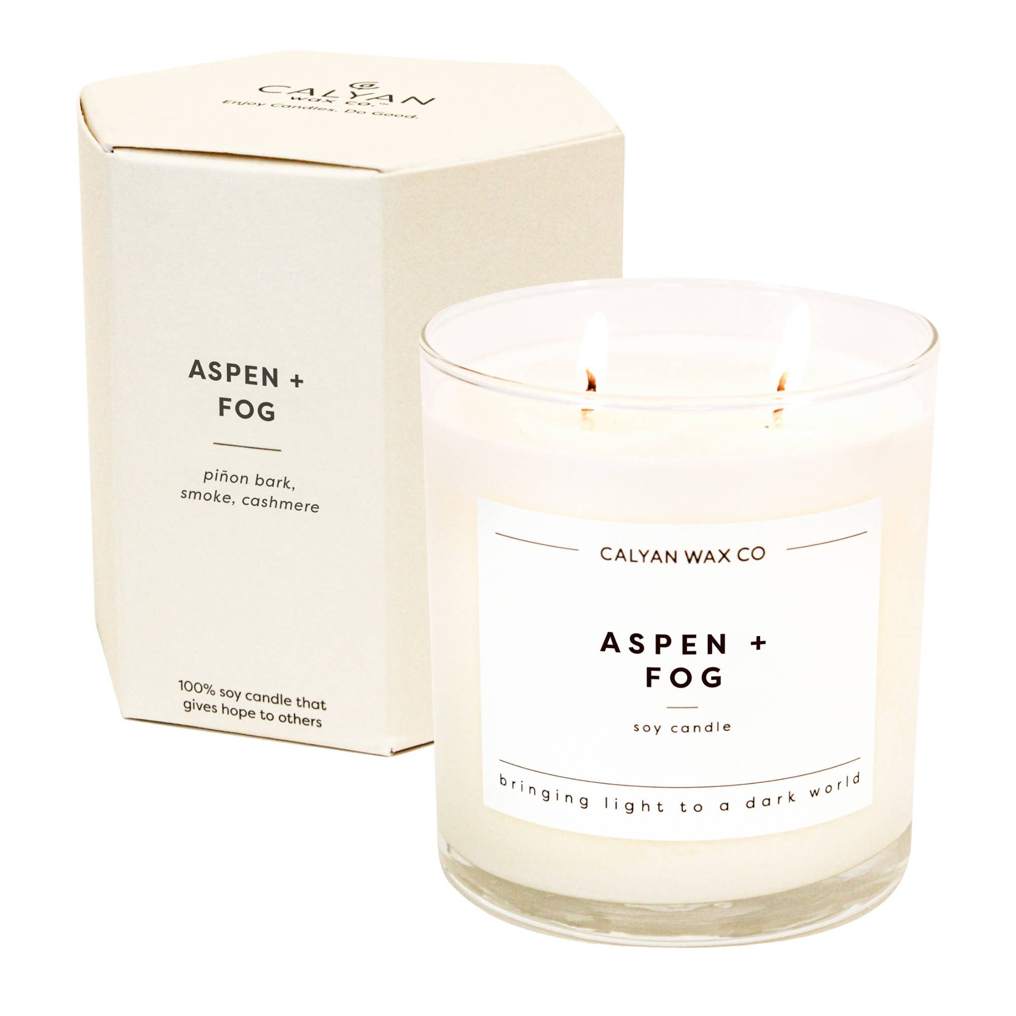 Aspen + Fog - Glass Tumbler Soy Candle - Sugar River Shoppe