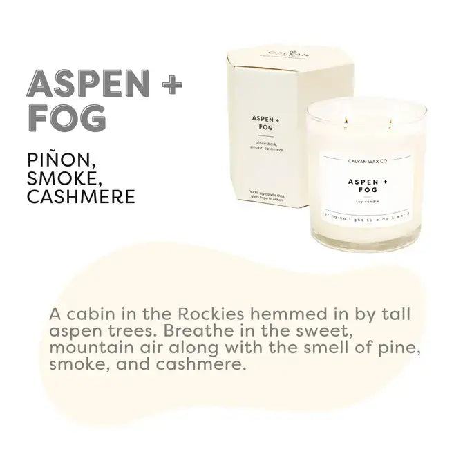 Aspen + Fog - Glass Tumbler Soy Candle - Sugar River Shoppe