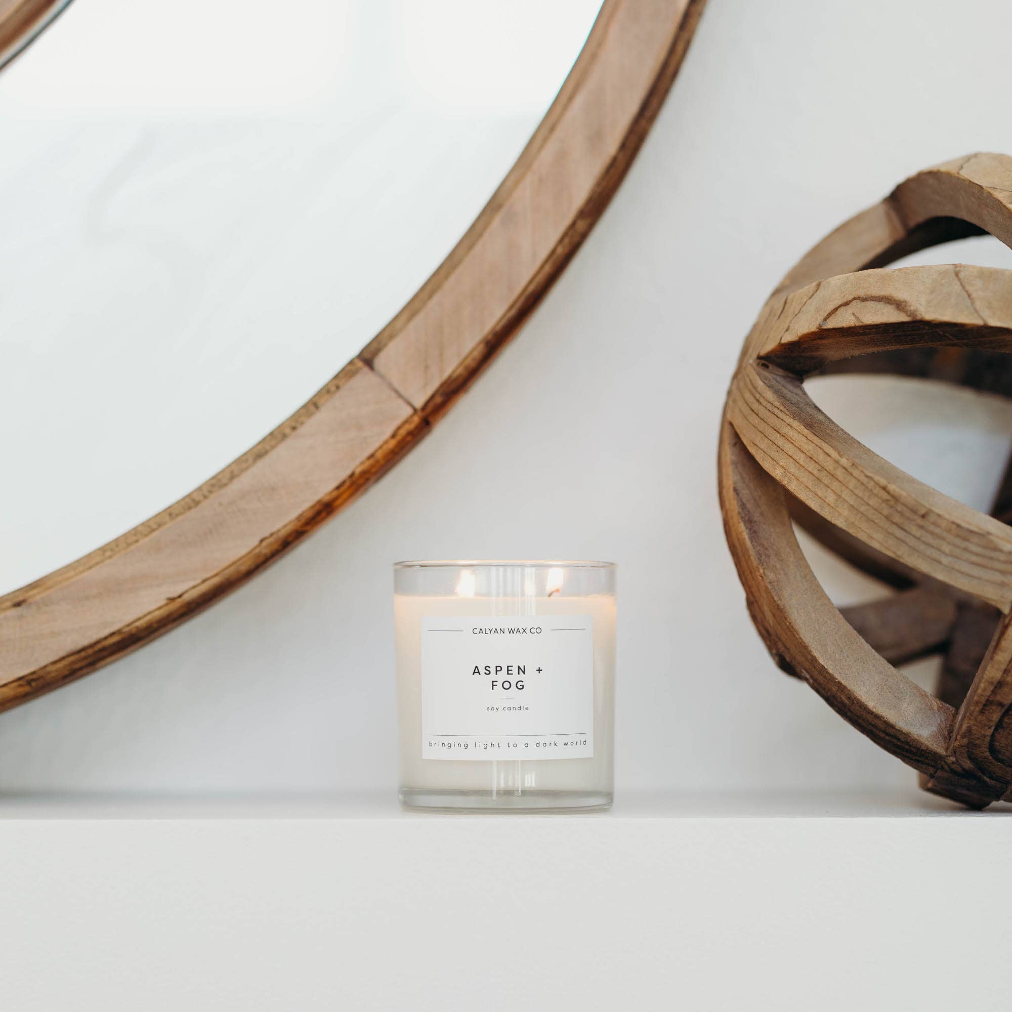 Aspen + Fog - Glass Tumbler Soy Candle - Sugar River Shoppe