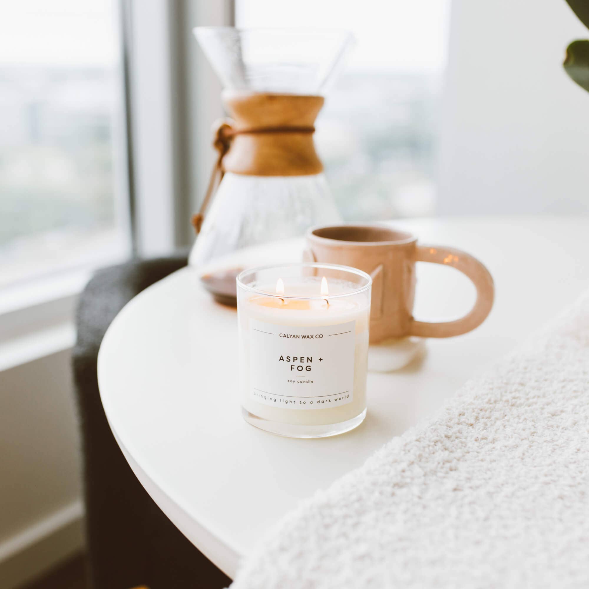 Aspen + Fog - Glass Tumbler Soy Candle - Sugar River Shoppe