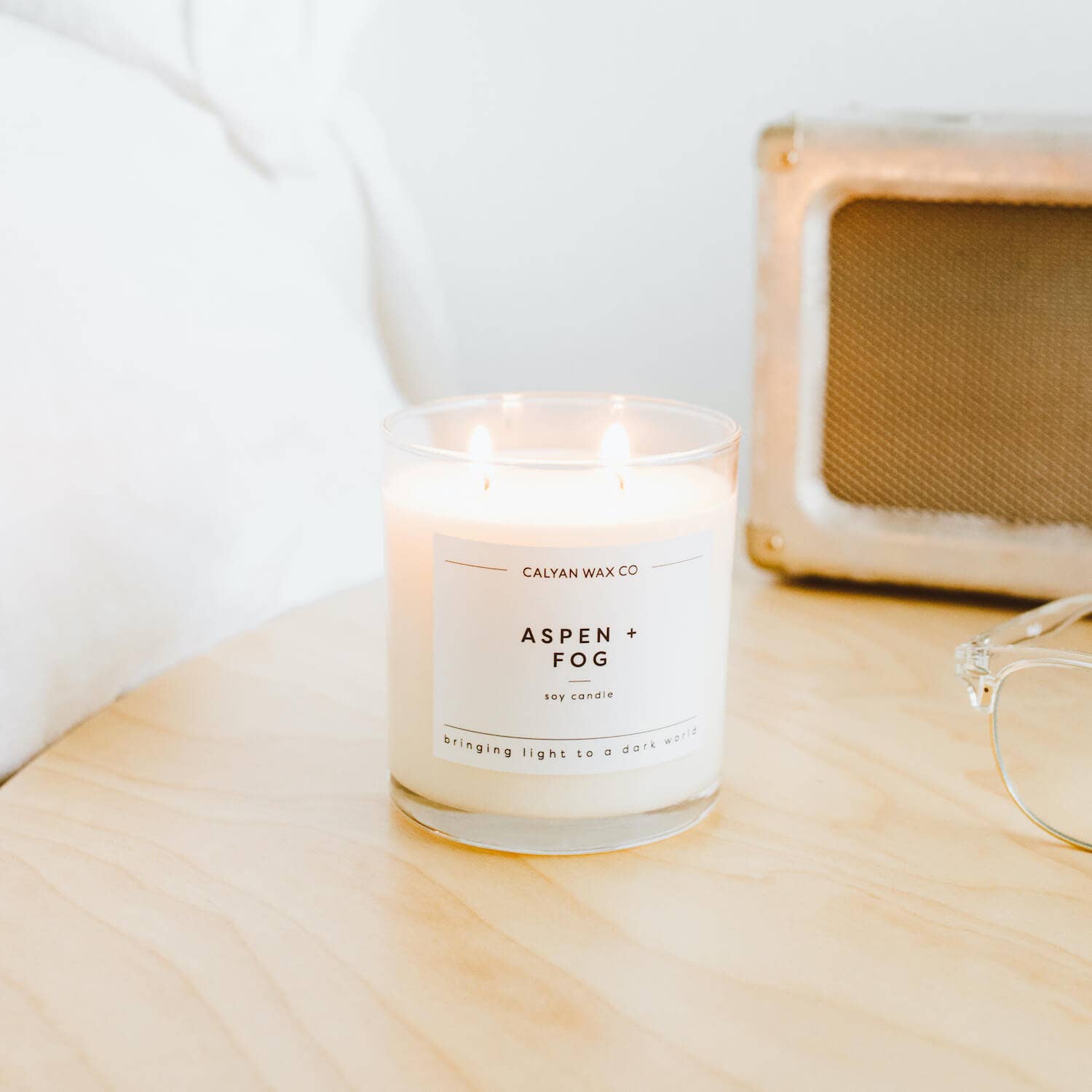 Aspen + Fog - Glass Tumbler Soy Candle - Sugar River Shoppe