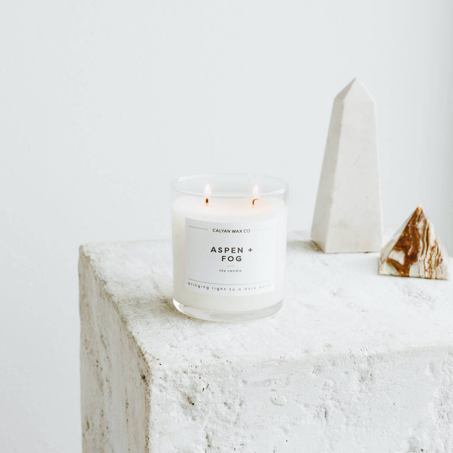 Aspen + Fog - Glass Tumbler Soy Candle - Sugar River Shoppe