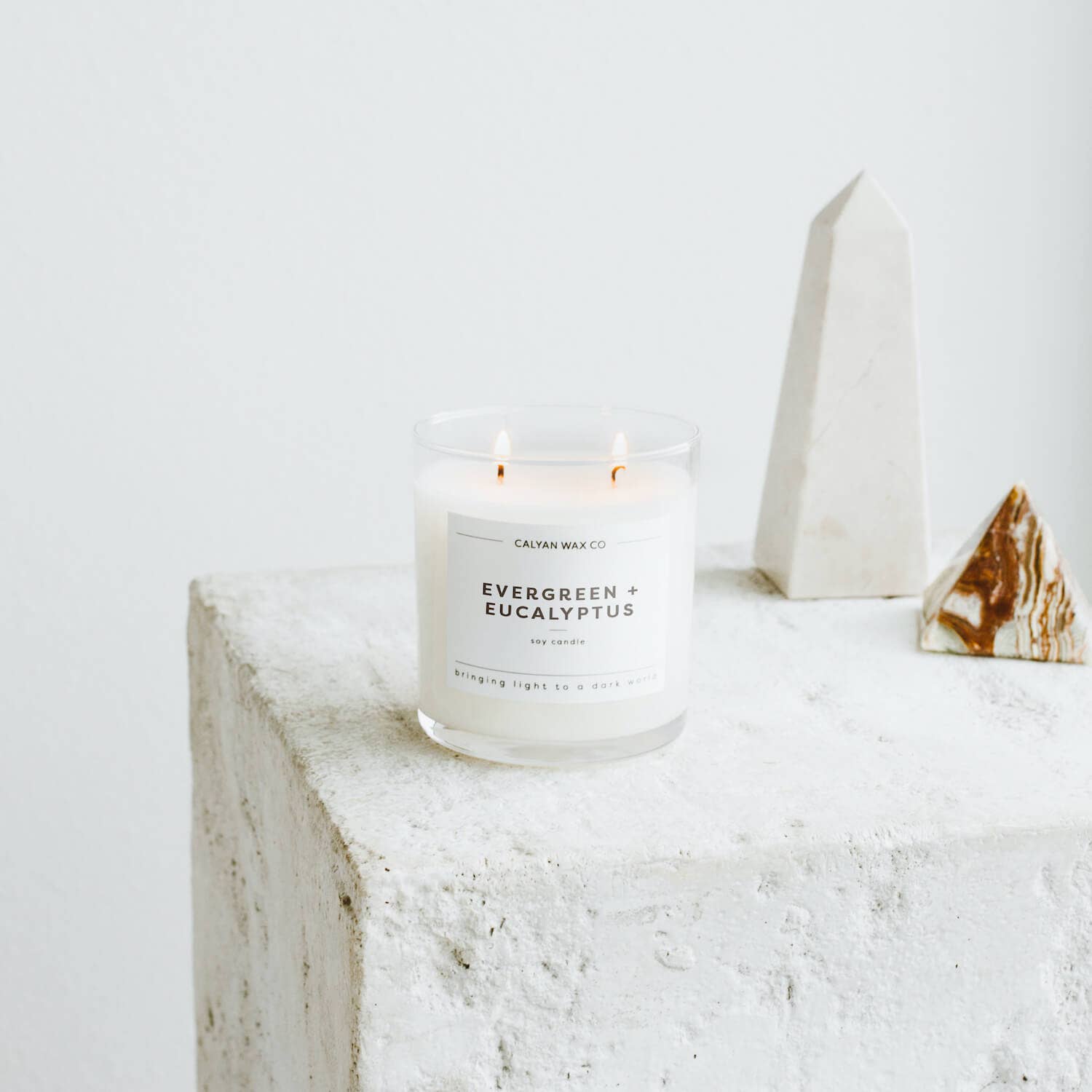 Evergreen + Eucalyptus - Glass Tumbler Soy Candle - Sugar River Shoppe