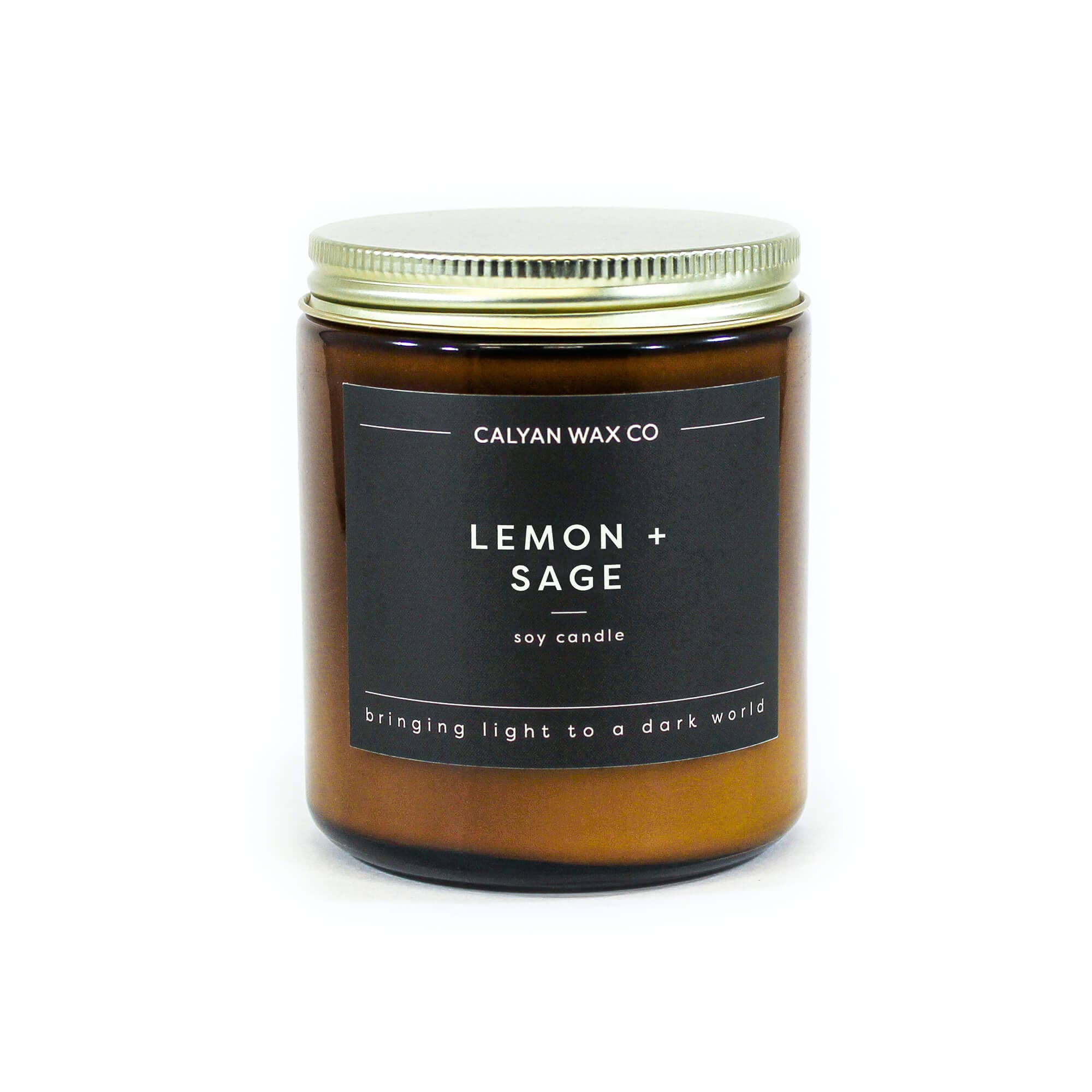 Lemon + Sage - Amber Jar Soy Candle - Sugar River Shoppe