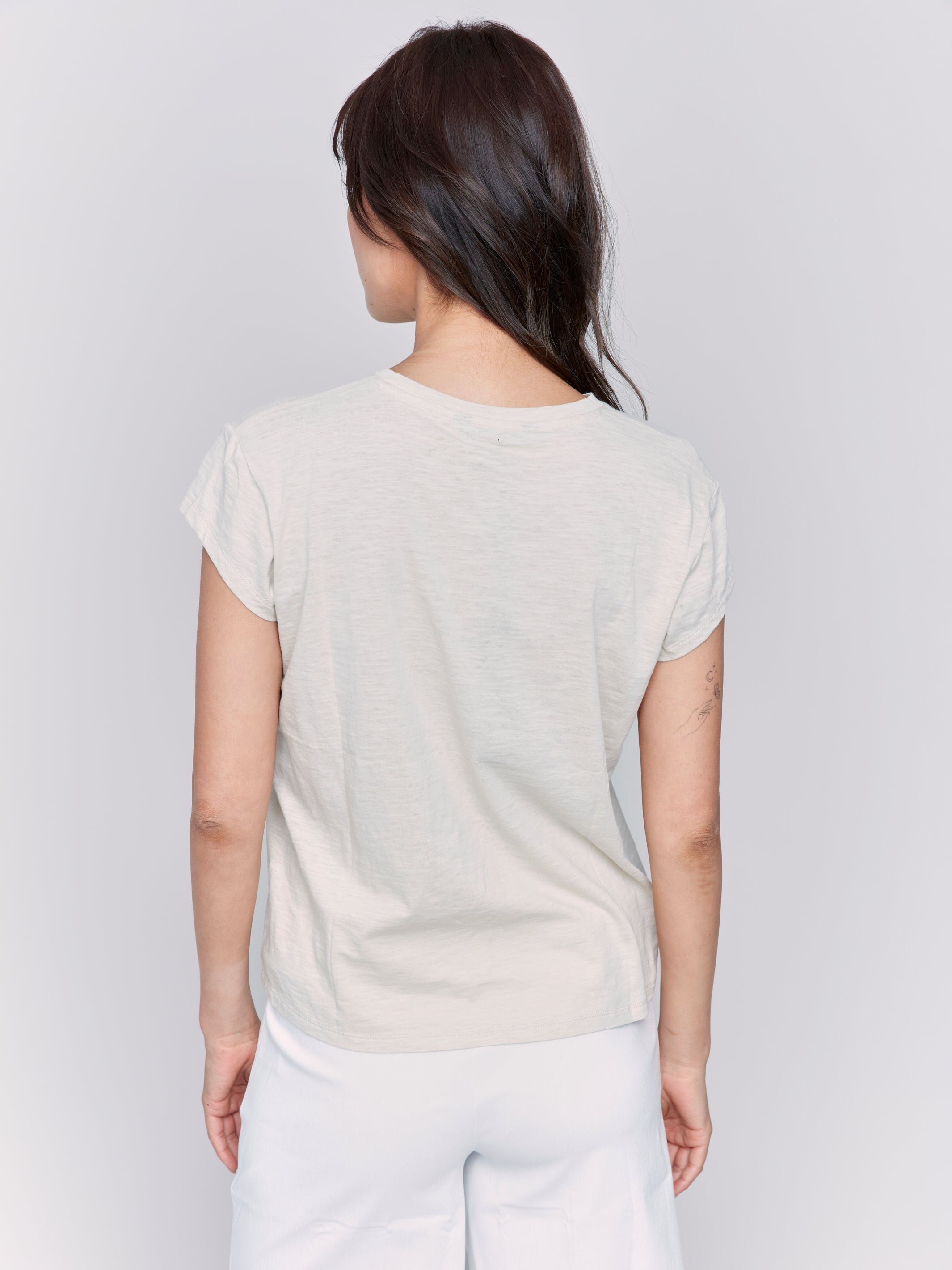 Cap Sleeve Tee with Chest Pocket Detail - Sugar River Shoppe