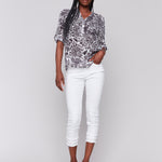 Cotton Gauze Half Button Blouse - Sugar River Shoppe