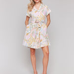 Linen Blend Short Sleeve Button-Front Dress - Sugar River Shoppe