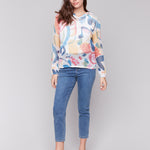 Printed Fishnet Crochet Hoodie - Sugar River Shoppe