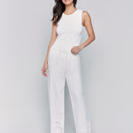 Pull-On Linen Pants with Eyelet Embroidery - Sugar River Shoppe