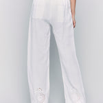 Pull-On Linen Pants with Eyelet Embroidery - Sugar River Shoppe