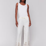 Pull-On Linen Pants with Eyelet Embroidery - Sugar River Shoppe