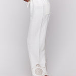 Pull-On Linen Pants with Eyelet Embroidery - Sugar River Shoppe