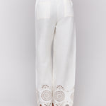 Pull-On Linen Pants with Eyelet Embroidery - Sugar River Shoppe