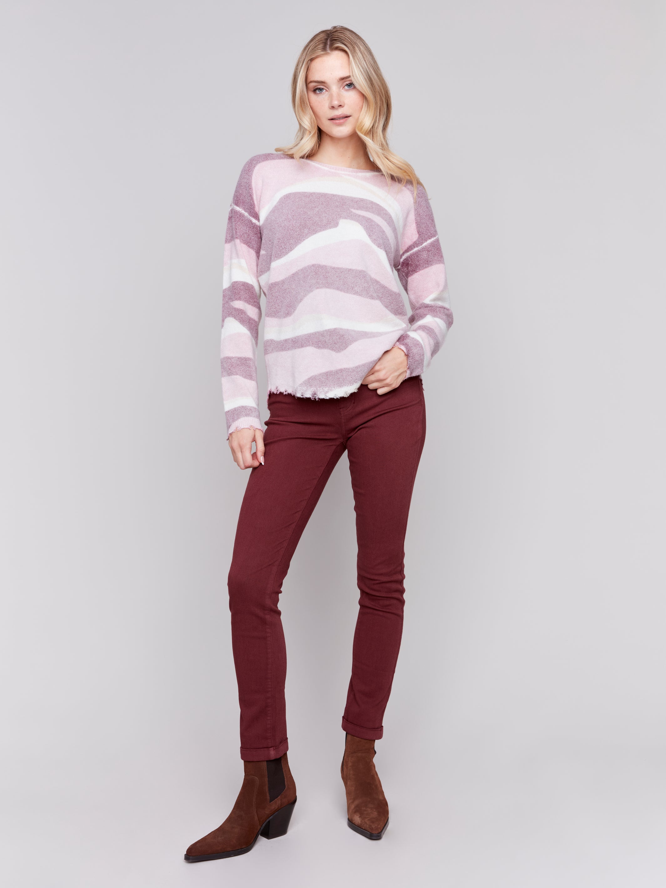 Reversible Plushy Crew Neck Sweater - Sugar River Shoppe