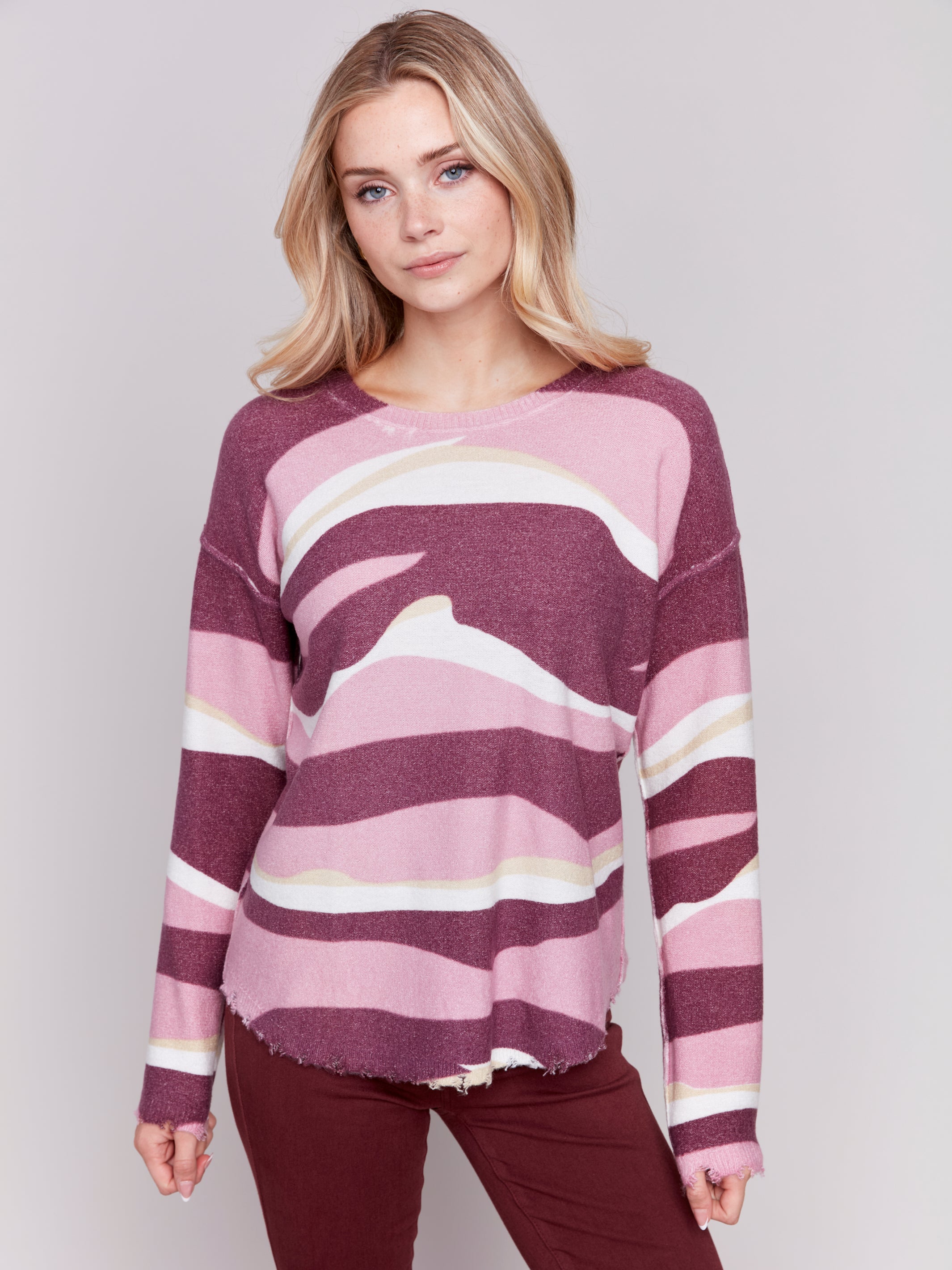 Reversible Plushy Crew Neck Sweater - Sugar River Shoppe