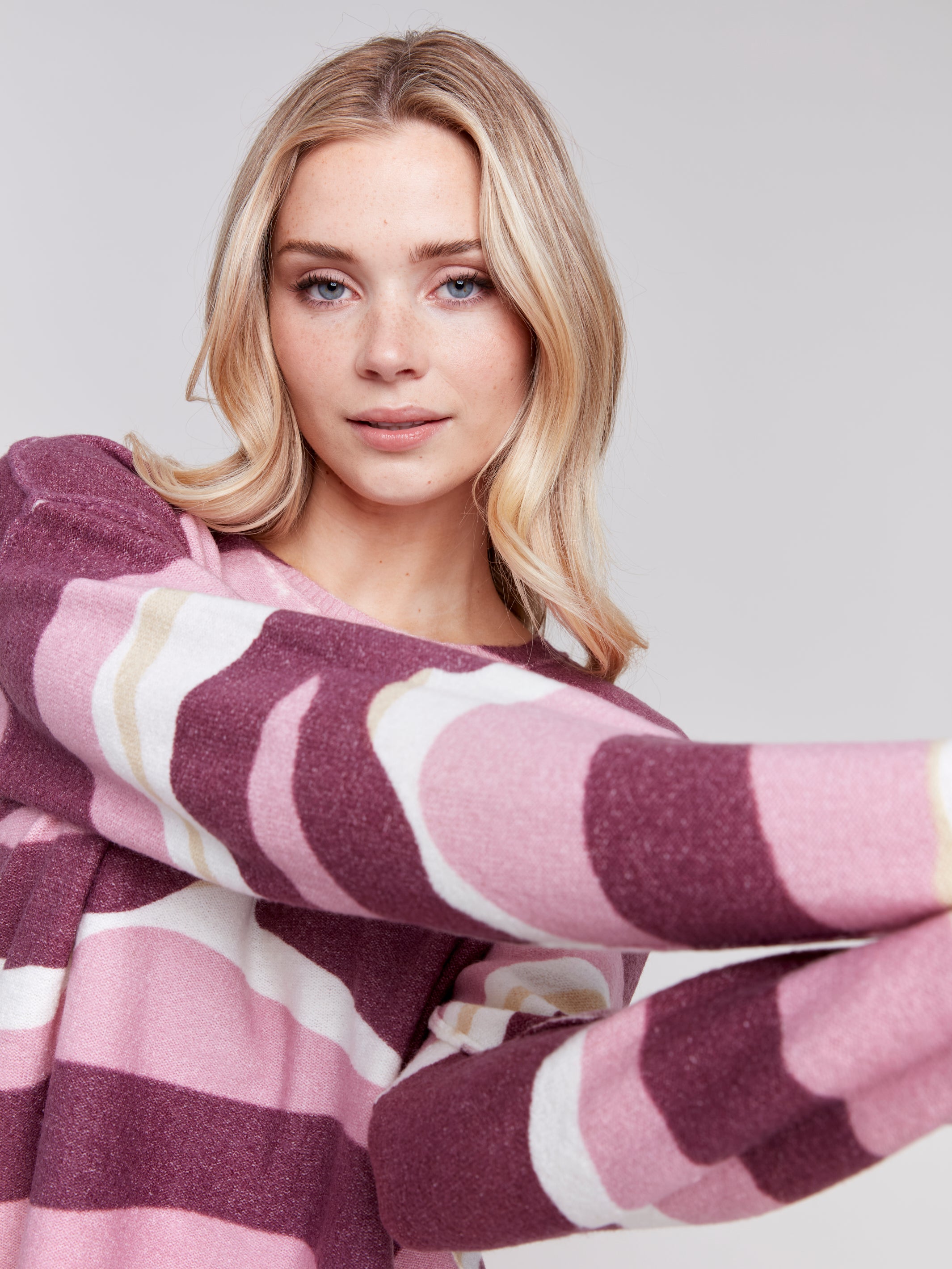Reversible Plushy Crew Neck Sweater - Sugar River Shoppe
