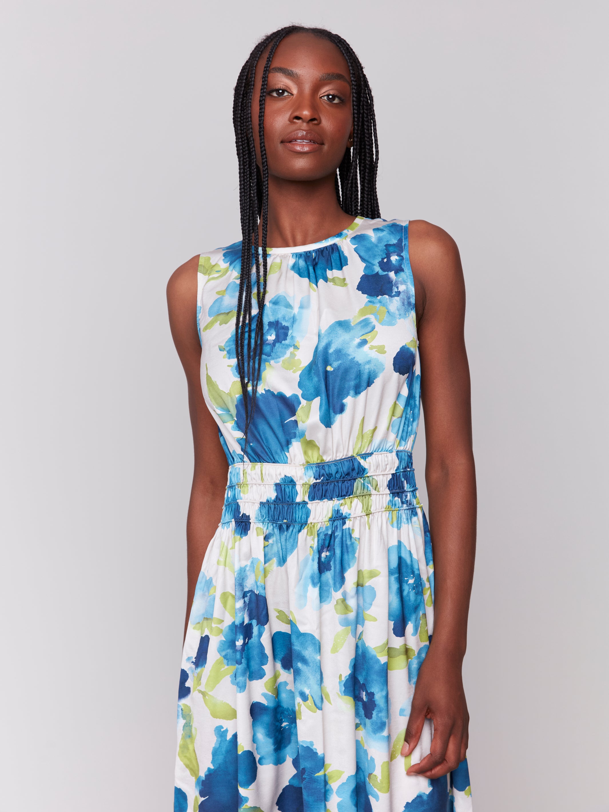 Sleeveless Printed Flowy Dress - Sugar River Shoppe