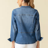 Stretch Denim Moto Jacket - Sugar River Shoppe