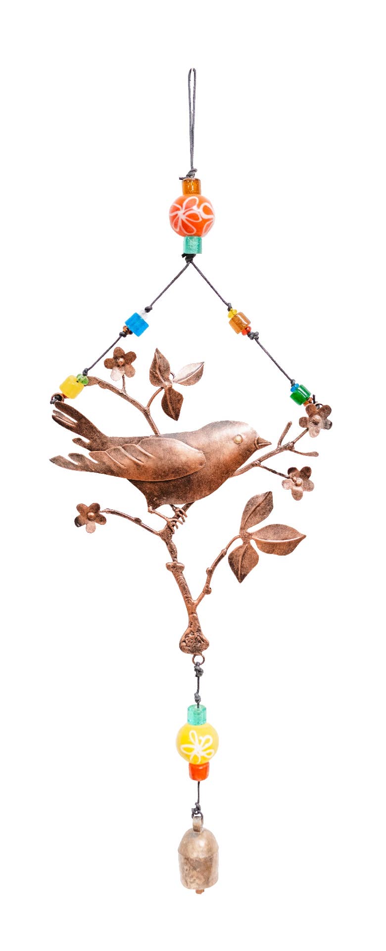 Branching Out Bird- With Beads & Bell Windchime - Sugar River Shoppe