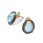 Jaipur stud earrings: Labradorite - Sugar River Shoppe