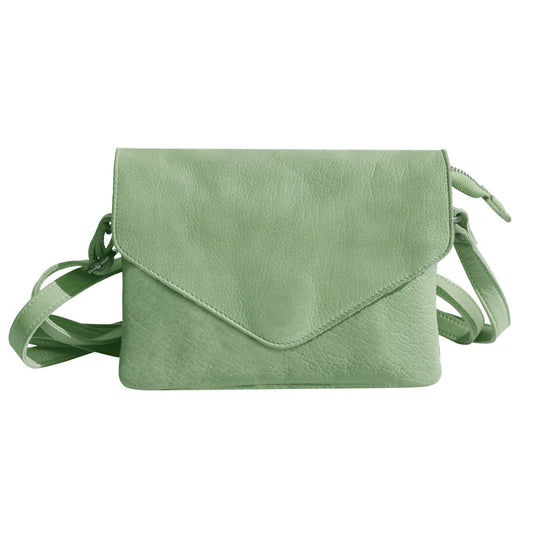 Harbor Leather Crossbody Bag: Grass