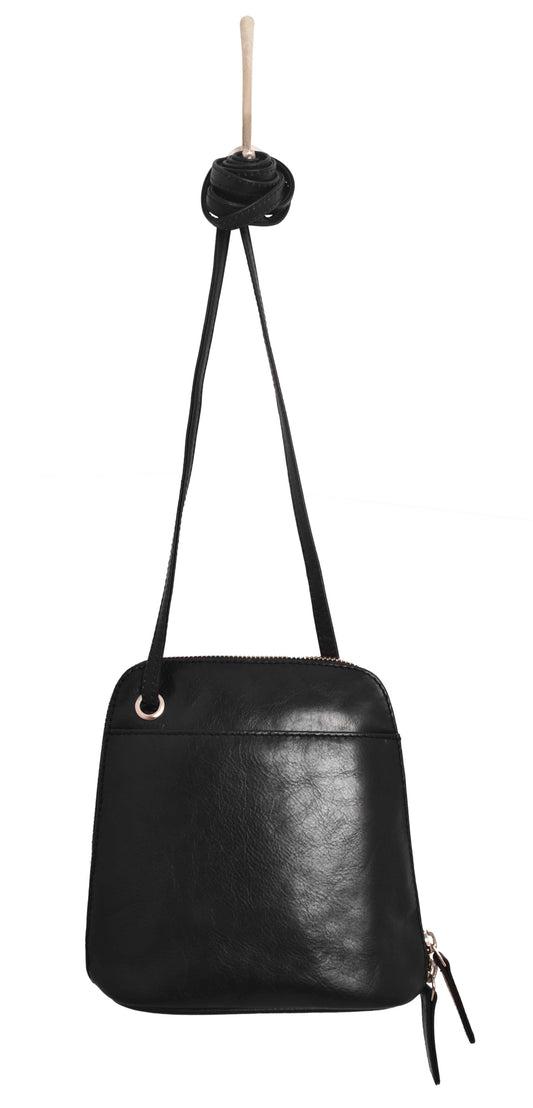 Lilly Leather Crossbody Bag: Black