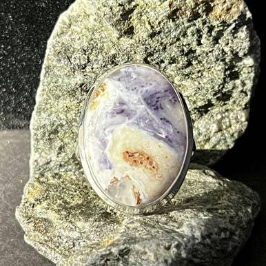 Violet Flame Opal Ring Sterling Silver: 10 - Sugar River Shoppe