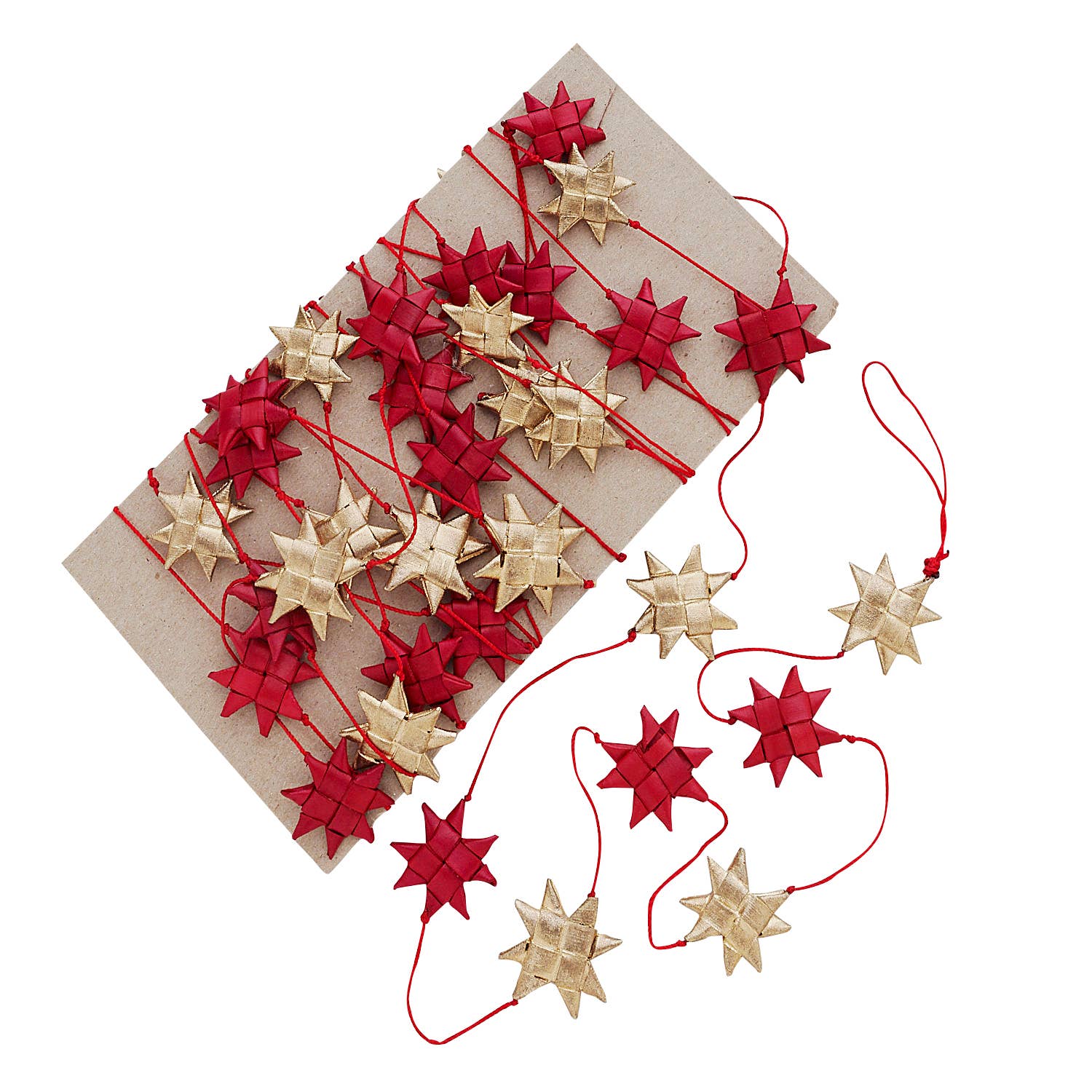 Red & Gold Palm Star Garland