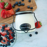 16 oz Butter Jar Candle: Berries & Cream - Milkhouse Candle Company - 849564011424 - Sugar River Shoppe - 