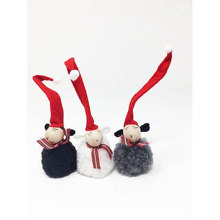 Christmas Tree Ornament Red Hat Sheep - Sugar River Shoppe
