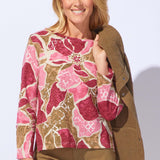 Decoupage Floral Stepped Hem Tee