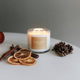 GoldenCider + Nutmeg - 3 Wick Clear Glass Tumbler Soy Candle