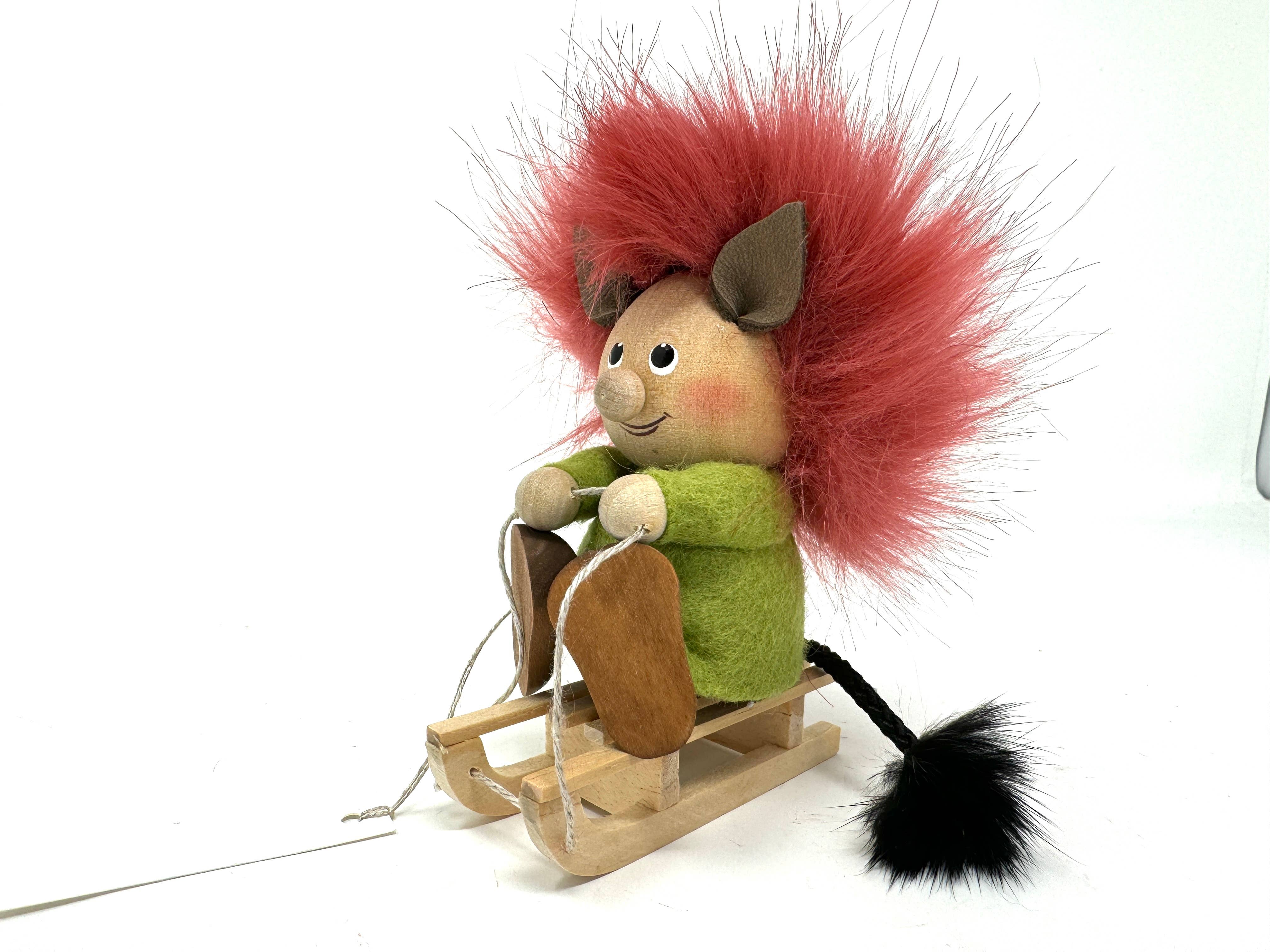 Troll on a sled Scandinavian decor - Sugar River Shoppe