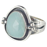 Faceted Amazonite Sterling Silver Ring