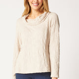 Sunburst Knit Cowl Seamed Tee