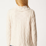 Sunburst Knit Cowl Seamed Tee