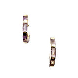 24k Gold Hoop Earrings with Black Stones - Treisi - 96288808 - Sugar River Shoppe - 