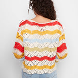 3/4 Sleeve Crochet Top - Charlie B - 690178750175 - Sugar River Shoppe - 