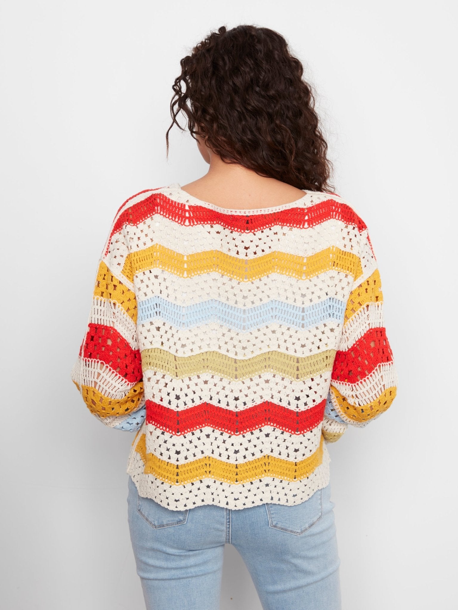3/4 Sleeve Crochet Top - Charlie B - 690178750175 - Sugar River Shoppe - 