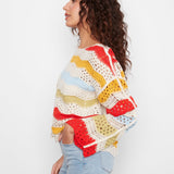 3/4 Sleeve Crochet Top - Charlie B - 690178750175 - Sugar River Shoppe - 